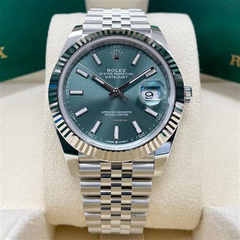 rolex datejust 41 mint green fluted|rolex datejust 41 mm prezzo.